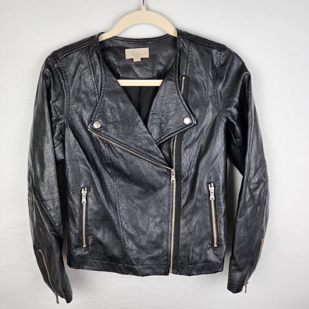 LOFT Vegan Leather‎ Moto Jacket 0P